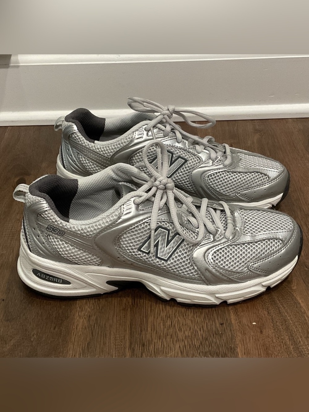 New Balance Silver and White Women's Sneakers